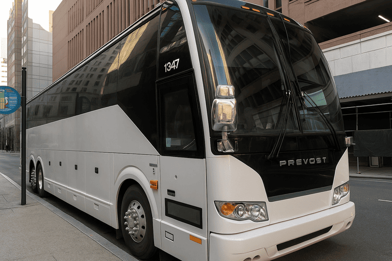 a Clearwater Coach Bus Service coach bus