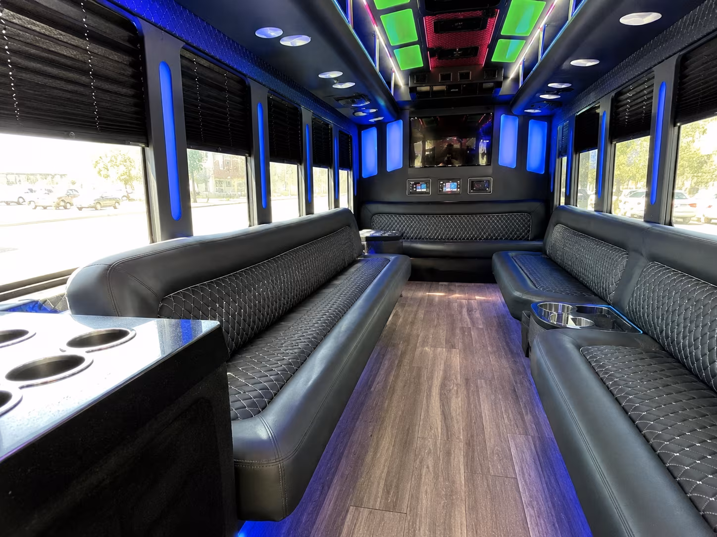 clearwater 15 passenger party bus inside