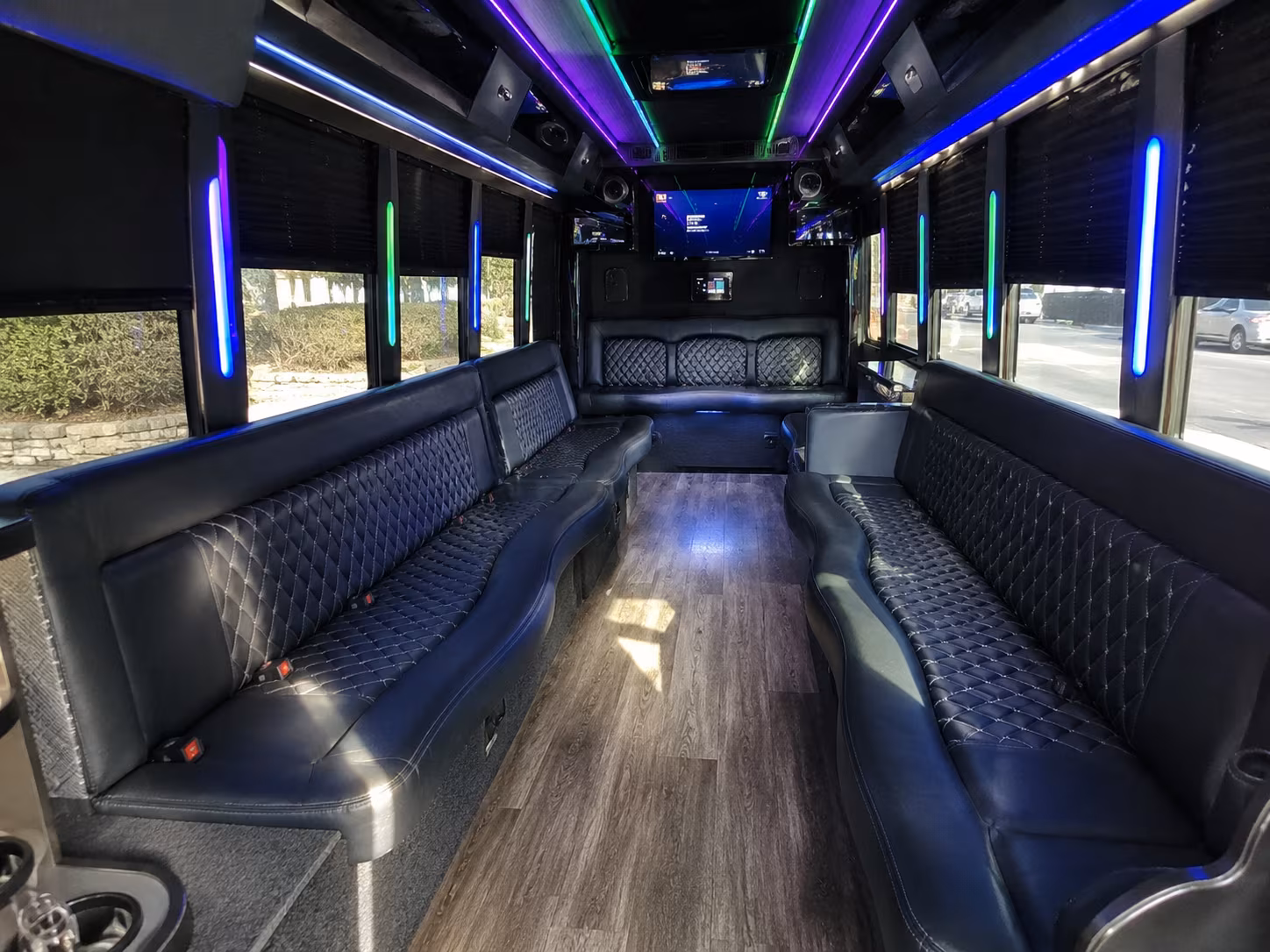 clearwater 15 passenger party bus interior