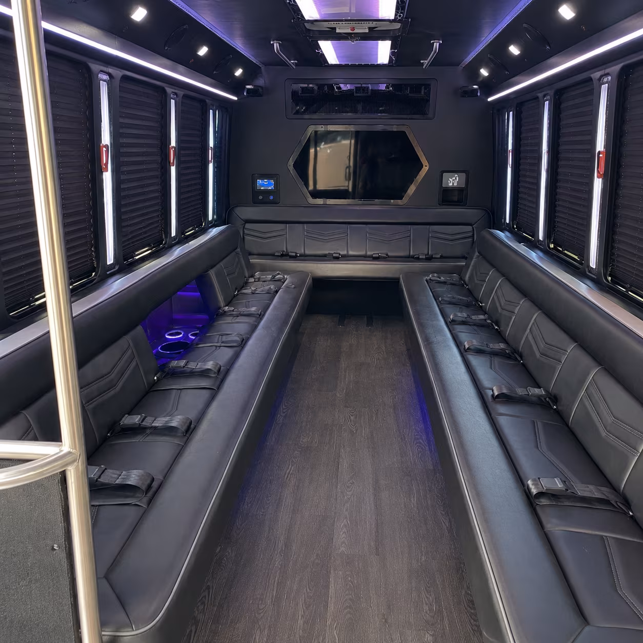 clearwater 18 passenger party bus interior