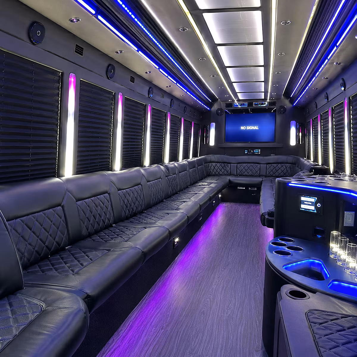 clearwater 30 passenger party bus inside