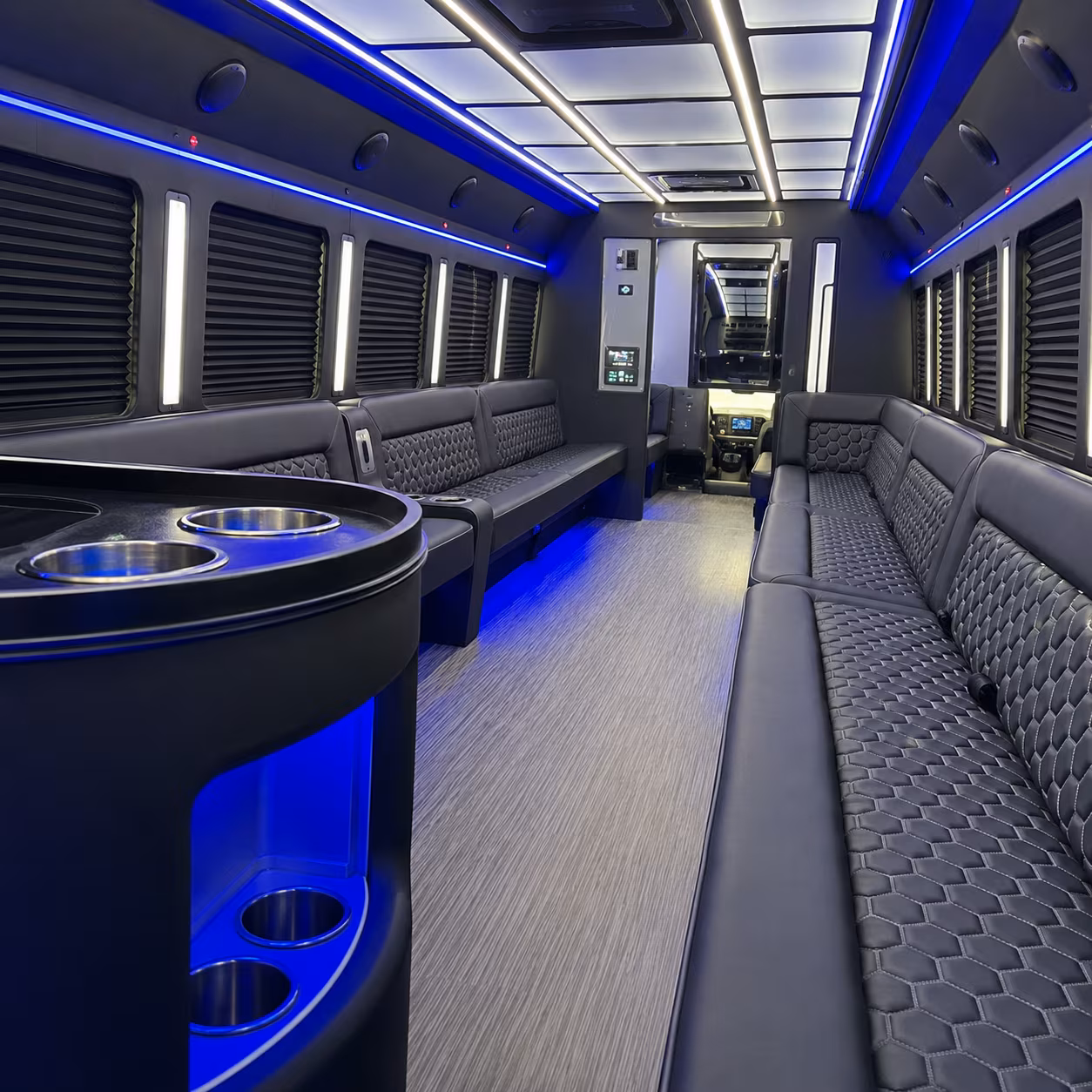 clearwater party bus rental interior